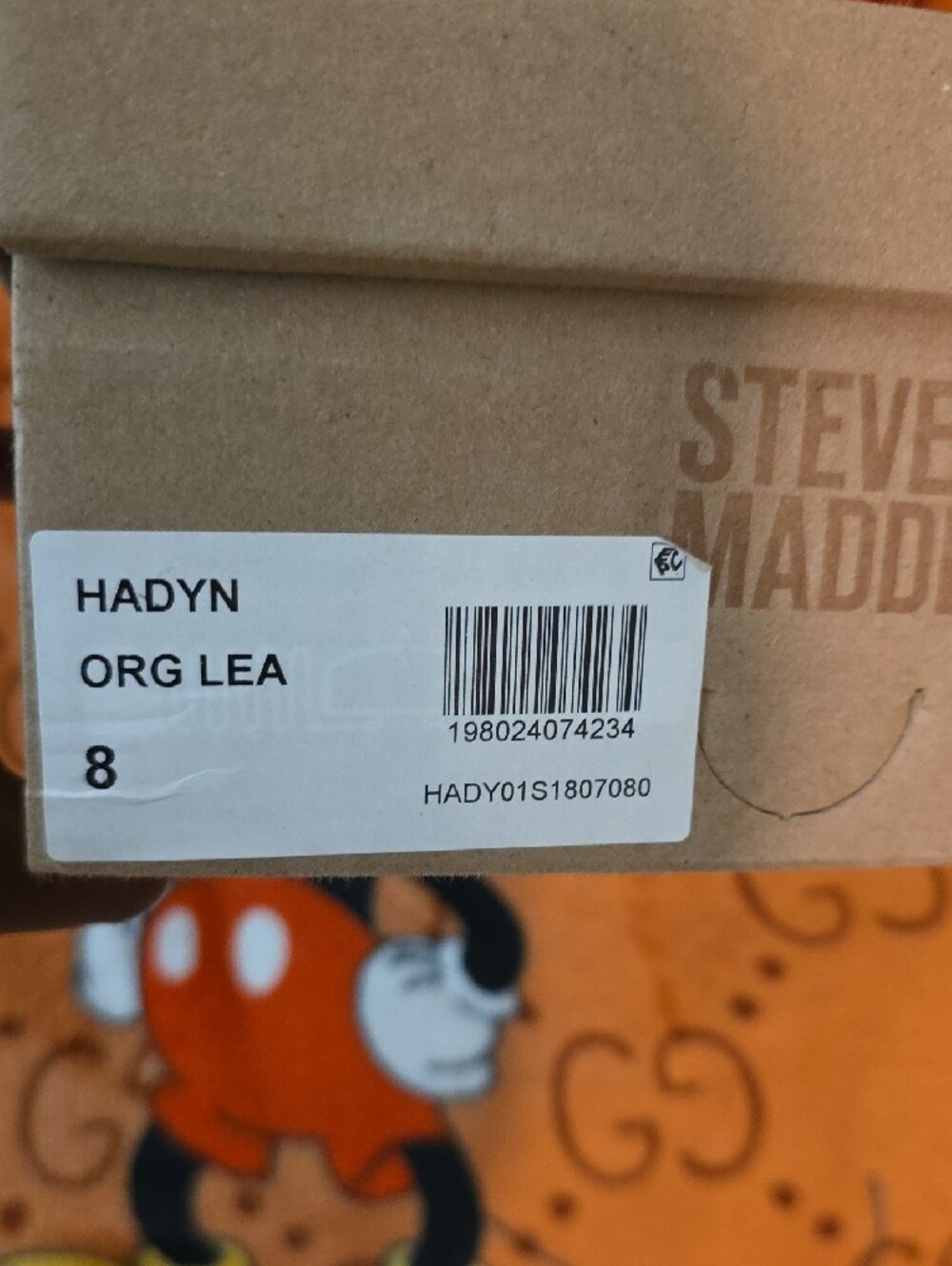 Steve Madden Orange Leather Slide Sandal - Picture 4 of 4